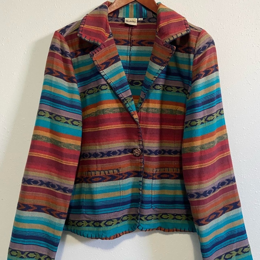 Vintage Tapestry Vibrant Multicolored
Patterned Blazer - Picture 2 of 7